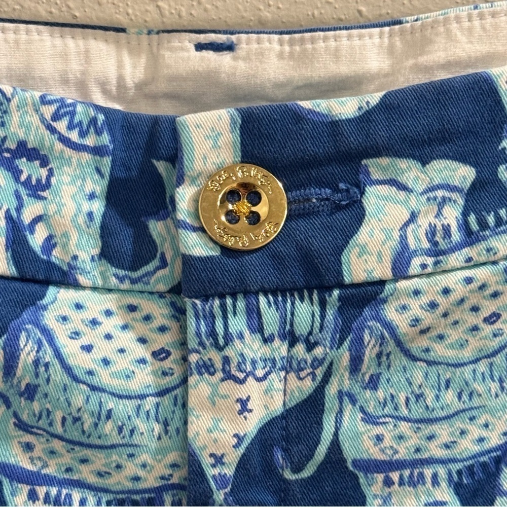 Lilly Pulitzer 00 Elephant Print Jayne Stretch Short Resort Summer Resort Preppy - Picture 7 of 7